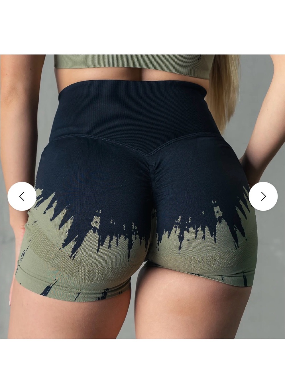 Kill Crew Seamless Shatter Biker Shorts Olive & Black
